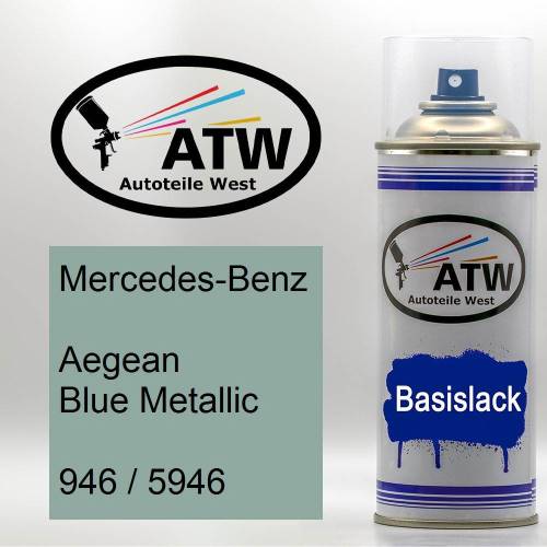 Mercedes-Benz, Aegean Blue Metallic, 946 / 5946: 400ml Sprühdose, von ATW Autoteile West.